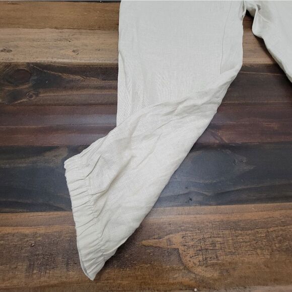 XIMO Relaxed Linen Summer Pants Joggers Back Casual Lagenlook W/ Pockets Size L - Picture 5 of 10
